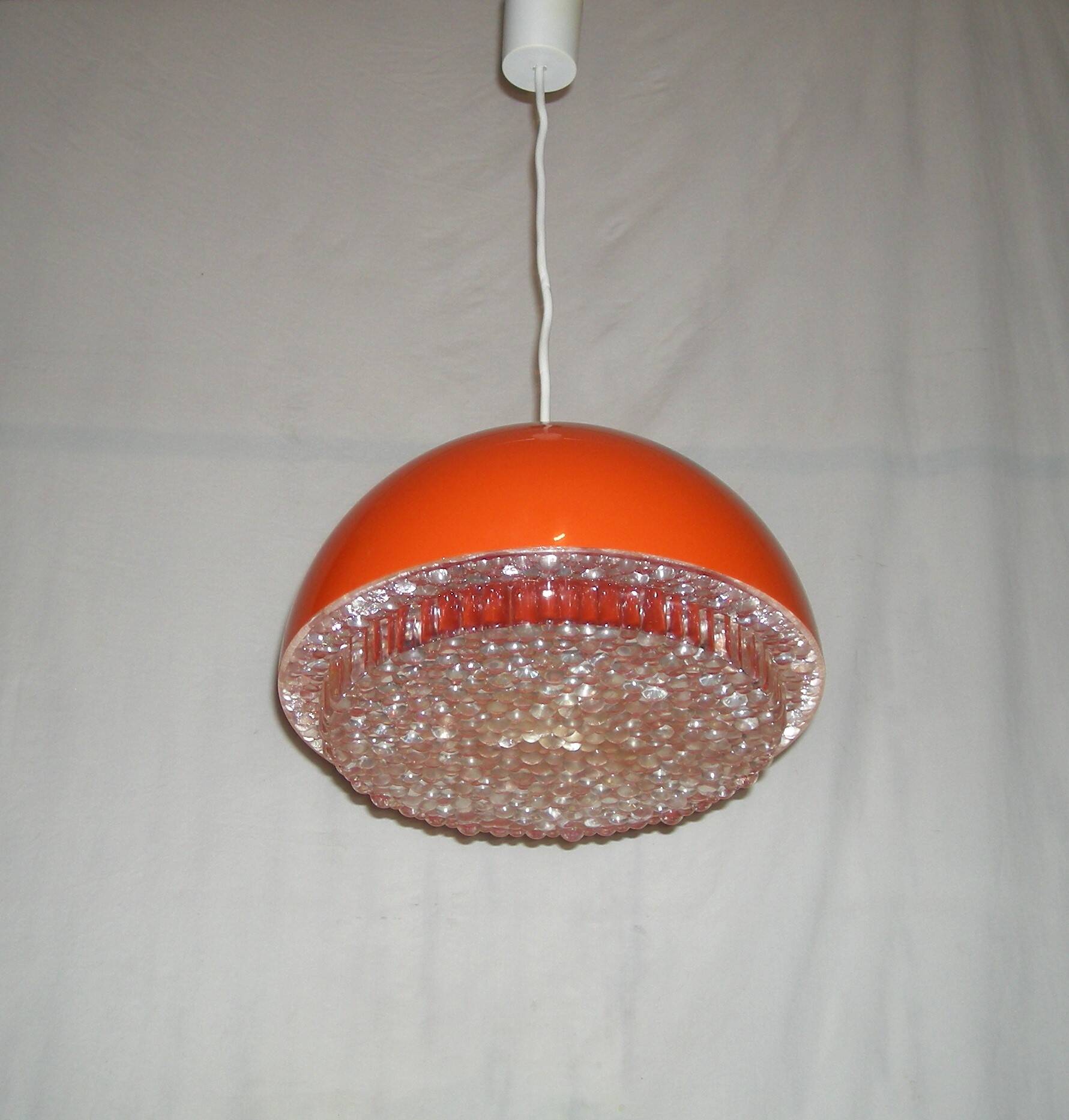 orange pendant light from the 70s