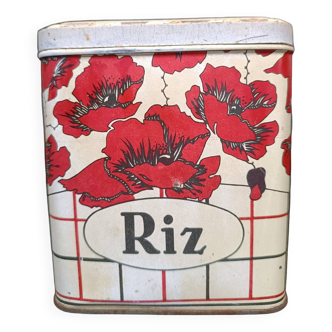 Vintage metal rice box