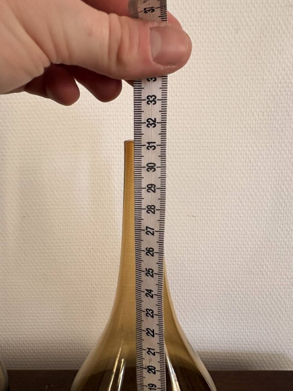 Ancien Paire Vase Pot Soliflore Verre Soufflé Moulé Mid Century Holmegaard