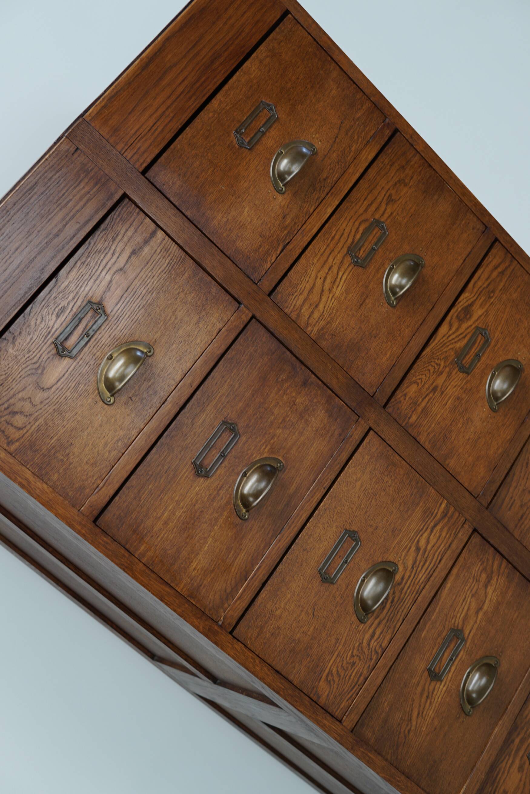 Vintage Dutch Oak Apothecary / Filing Cabinet, 1930s