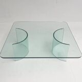 Table basse italienne moderne en verre, années 1970