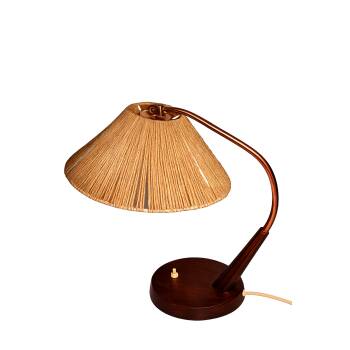 Temde table lamp, Switzerland, 1960s | Textile, brass and cord lampshade |