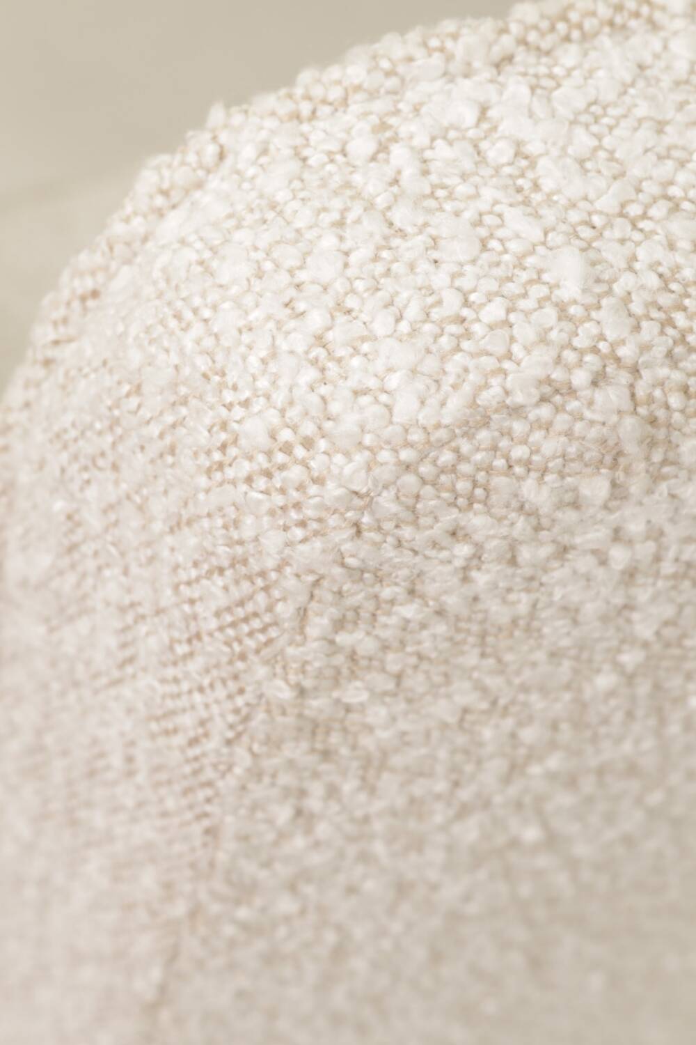 Vintage armchair rustic oak pearl bouclé concluded by Chierowski