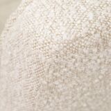 Vintage armchair rustic oak pearl bouclé concluded by Chierowski