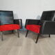 Pair of vintage armchairs in skai and "moumoutte"