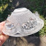 Set of 5 Art Deco conical bowls, signed EZAN. Frosted glass, 1930