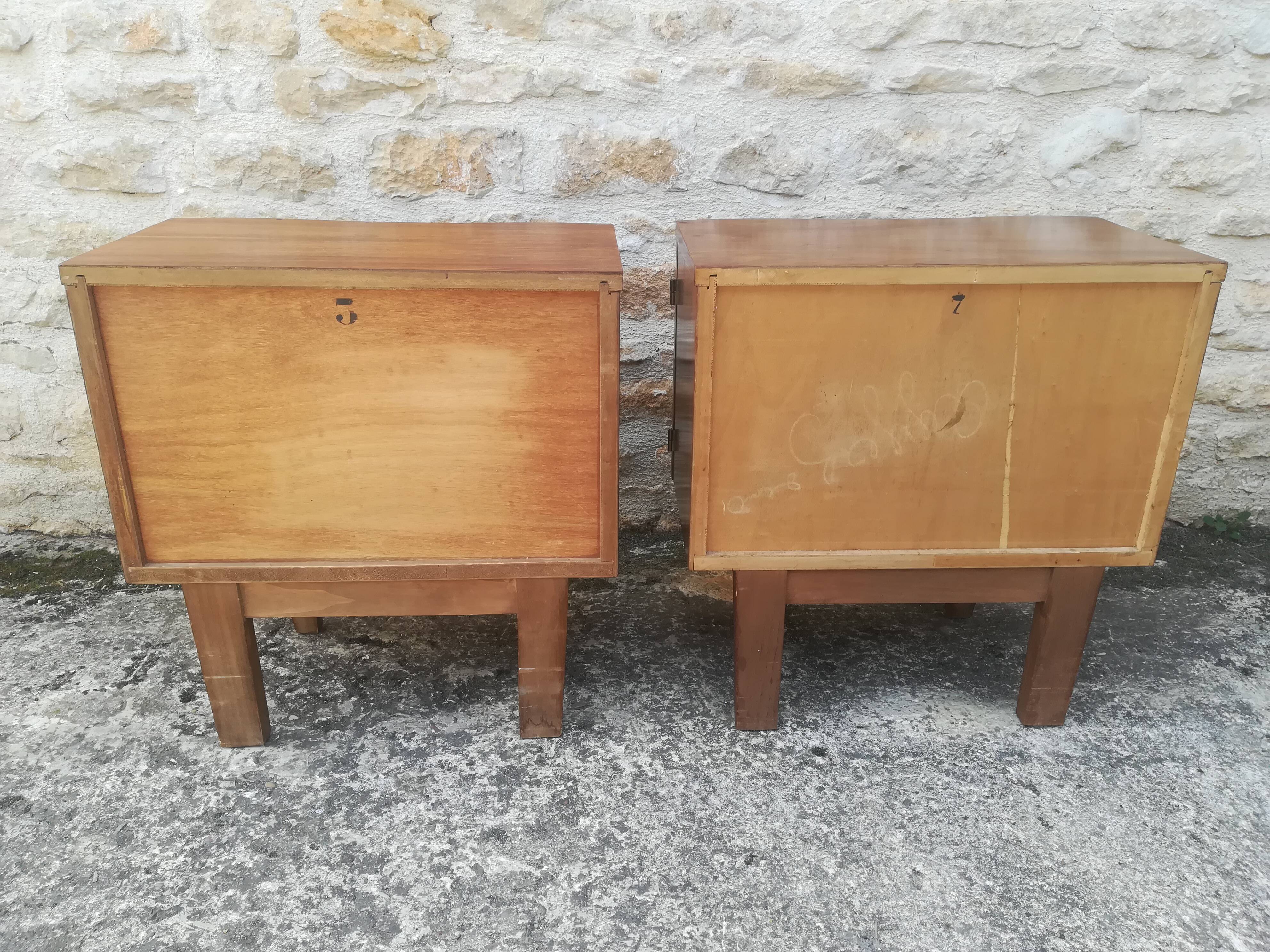 Walnut bedside tables