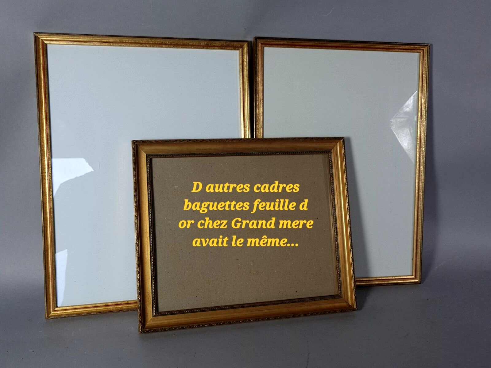 Old frame 33x26 foliage 29x22 cm wood gilded stucco gold leaf +glass SB158