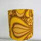 Temde lamp with turned wood and a seventies lampshade.