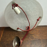 Muller Frères, moulded glass pendant, Art Deco