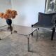 Table basse chrome, verre fumé