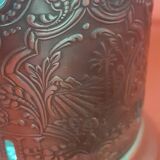 4 glasses engraved on their silver metal support;