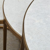 Set of Nesting Tables in Marble and Metal 1970s