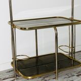 Golden tubing bar and smoked glass top circa 60/70