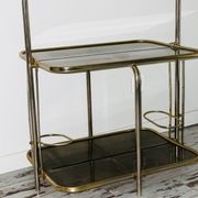 Golden tubing bar and smoked glass top circa 60/70