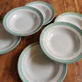 Vintage hollow plates Almond green Badonviller