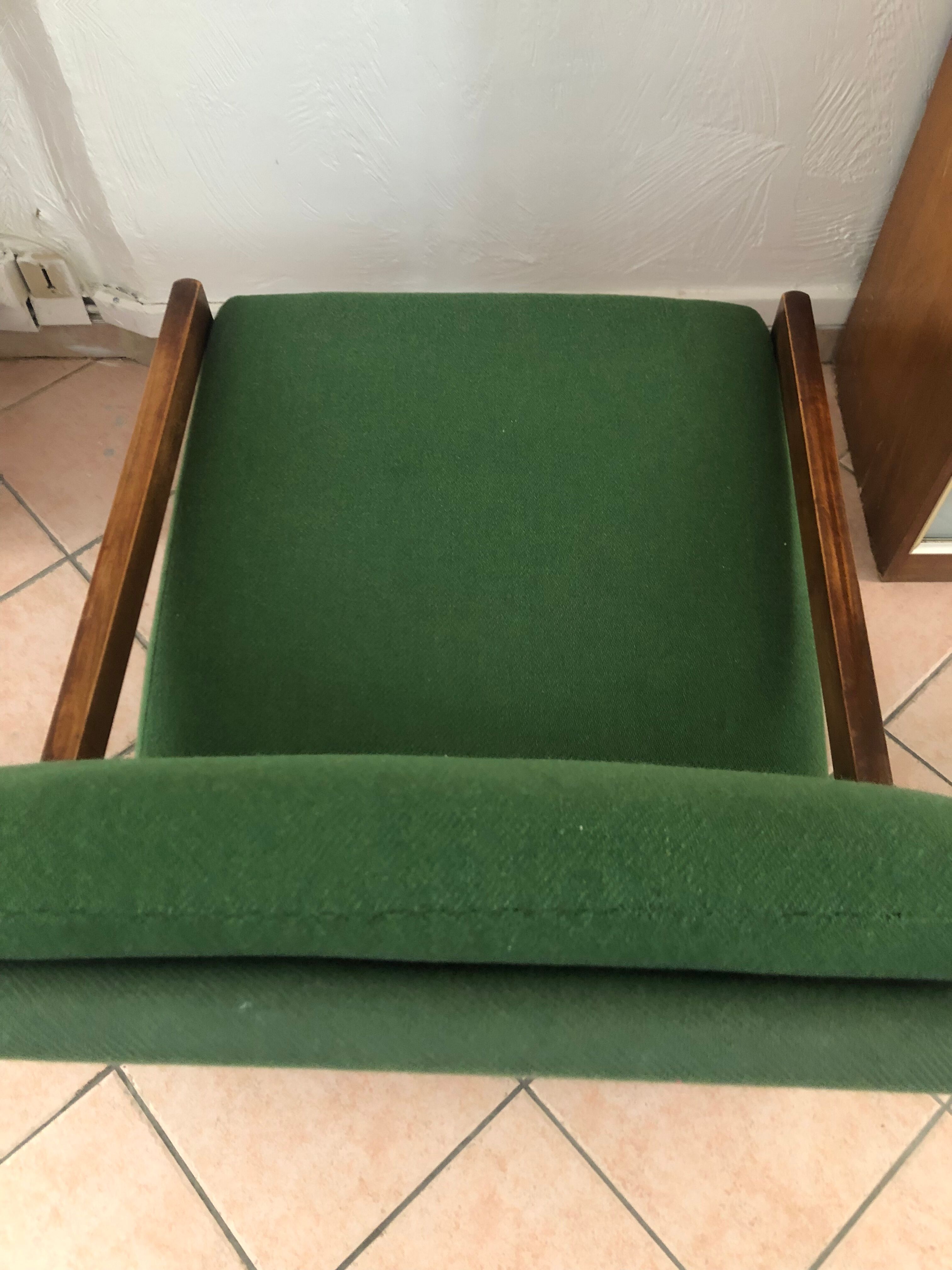 Vintage green Scandinavian armchair from the 60s