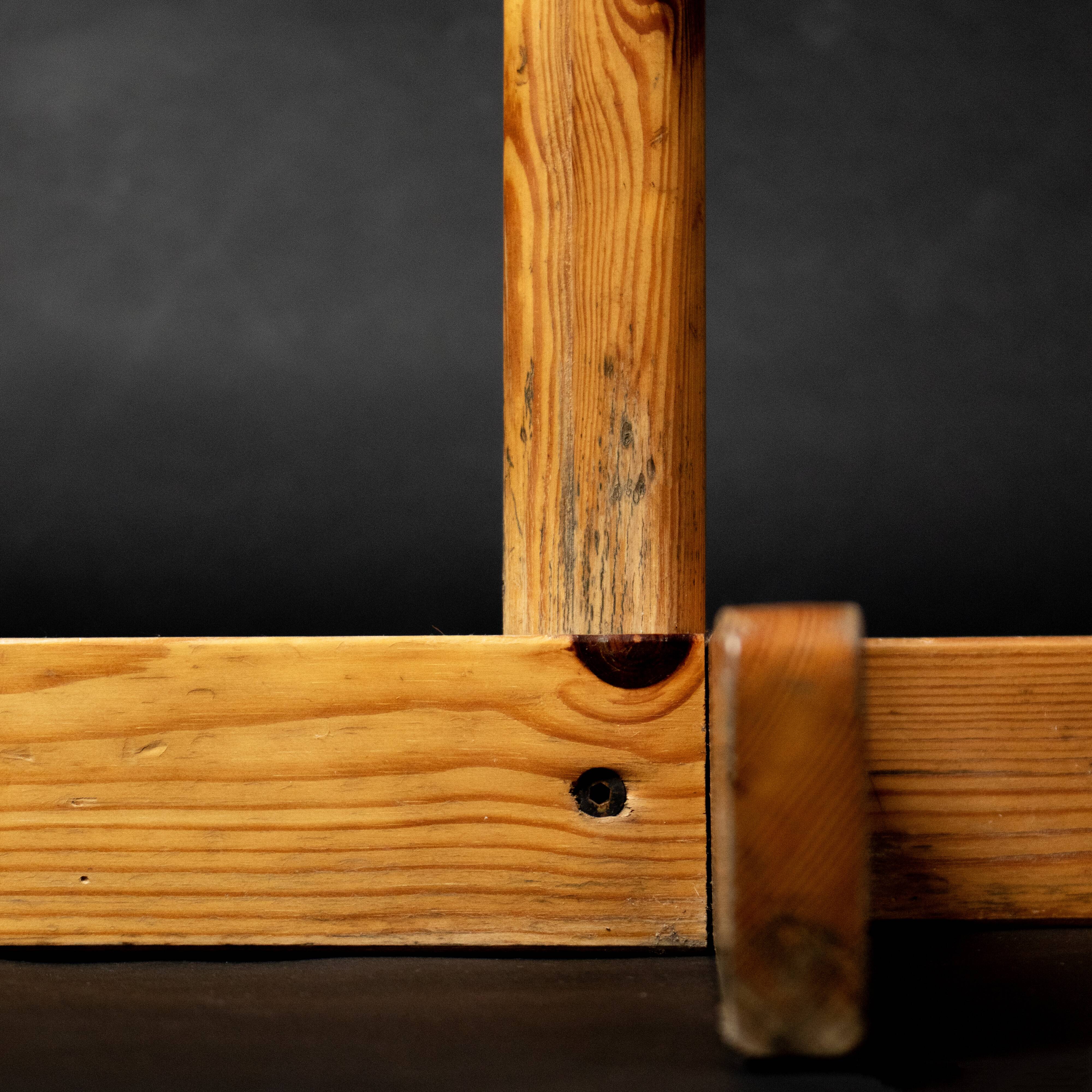 Vintage Scandinavian style pine ball coat rack