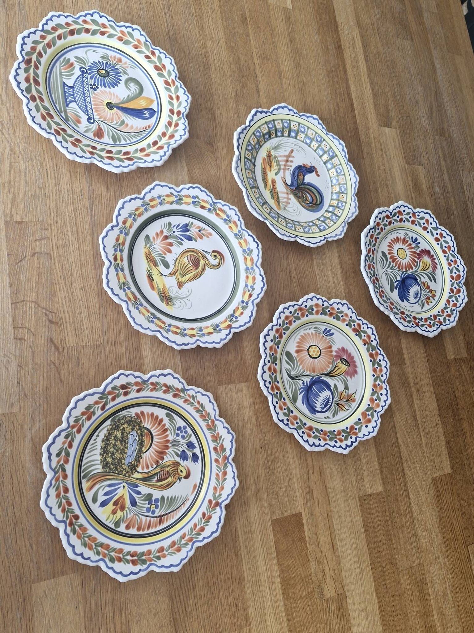 Série de 6 assiettes bretonnes