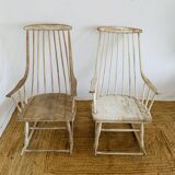 Pair of vintage rocking chairs by Lena Larsson
