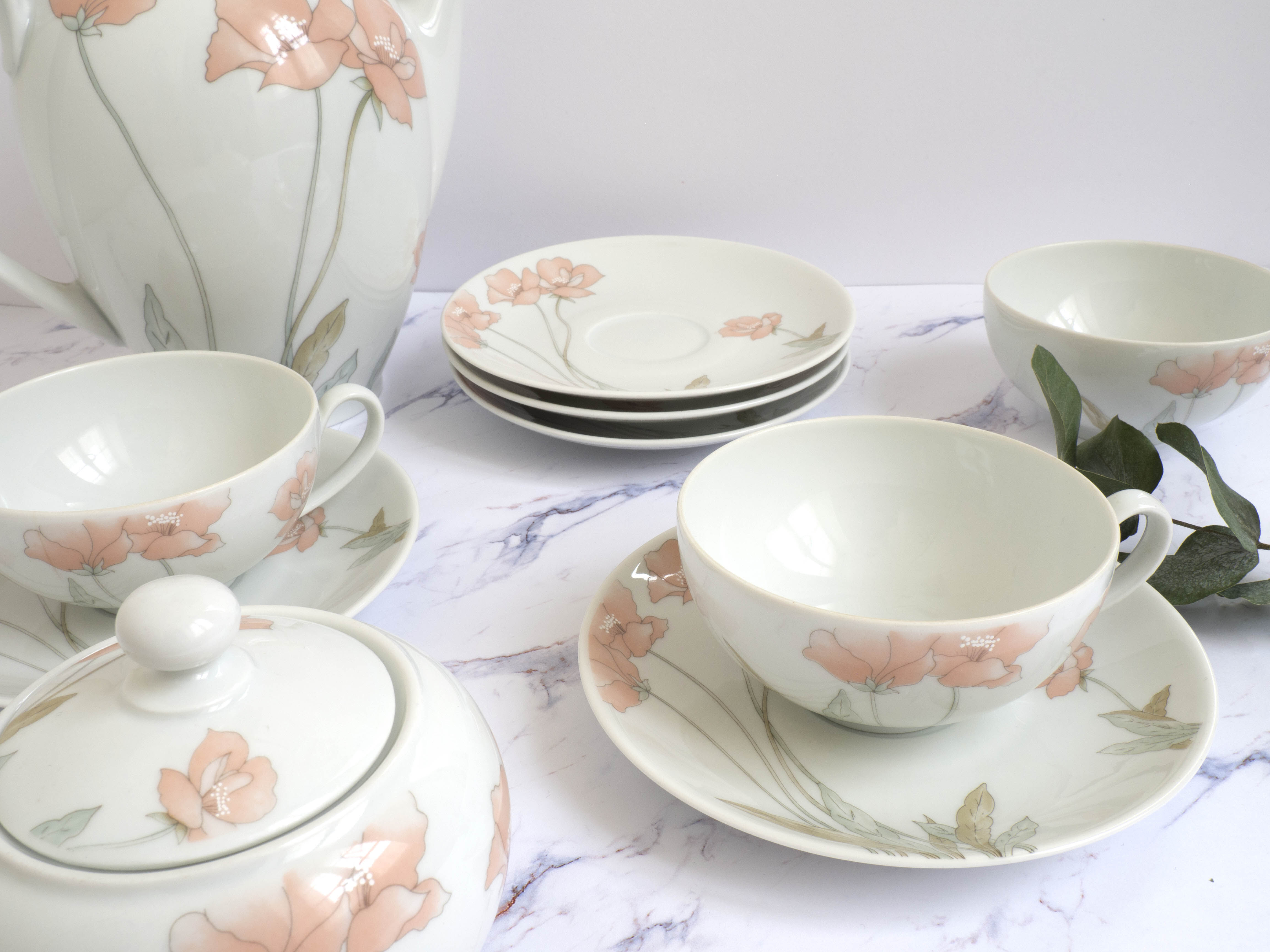 Service à café/thé vintage motif floral