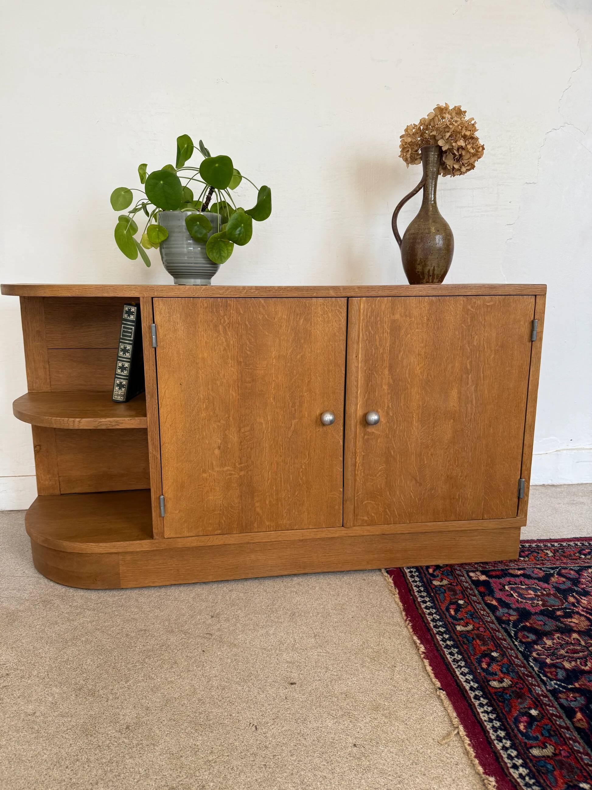 Meuble bas enfilade vintage art déco bois massif