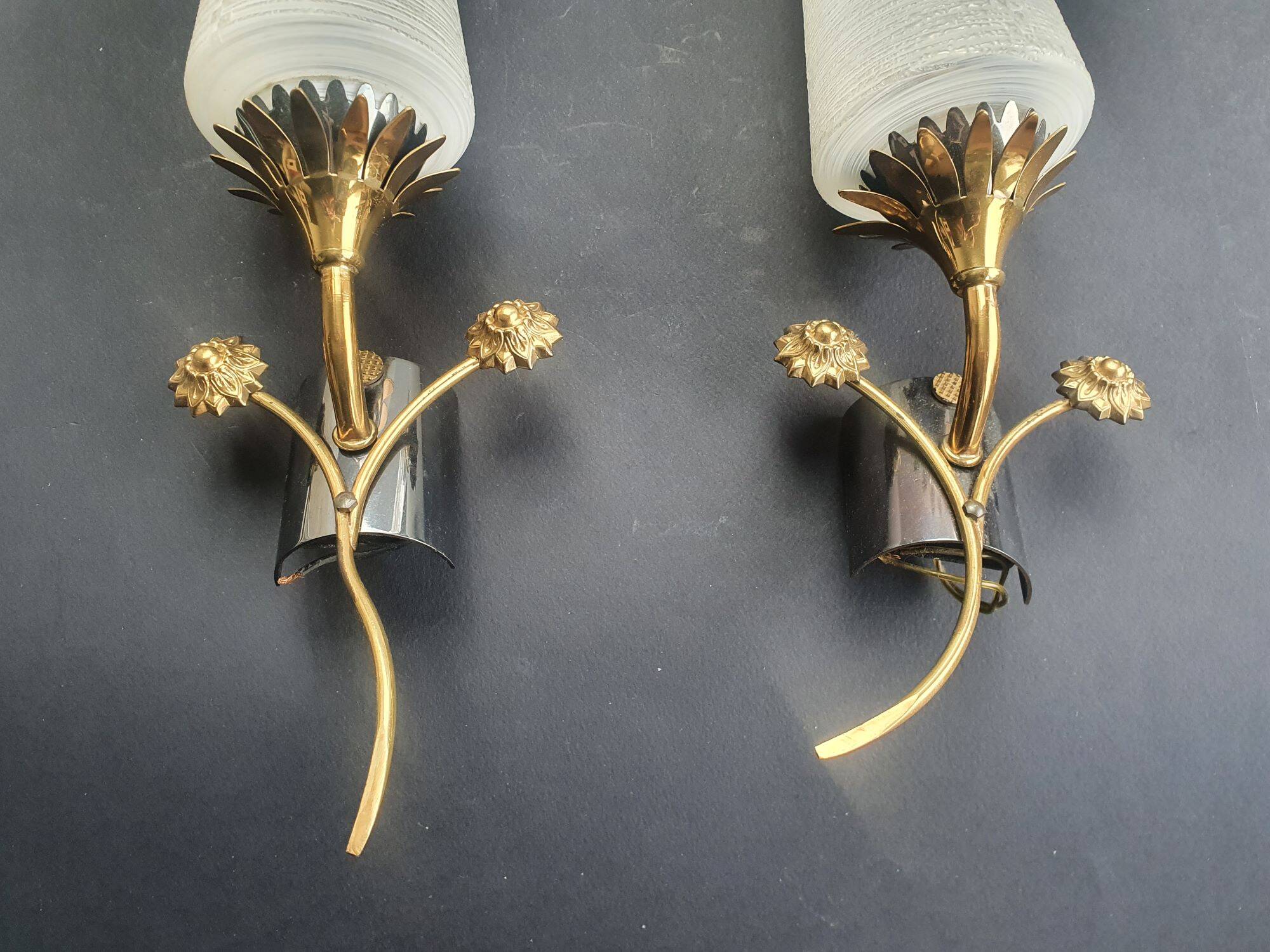 Pair of antique Art Deco wall sconces