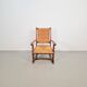 Modern Dutch Brutalist Armchair in Rush and Oak, 1950s