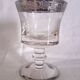 Set of 5 engraved Murano wine (or water) glasses, silver rim
