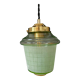 Vintage art deco globe pendant lamp in green granite green and gold