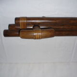 Leather and wood coat hanger