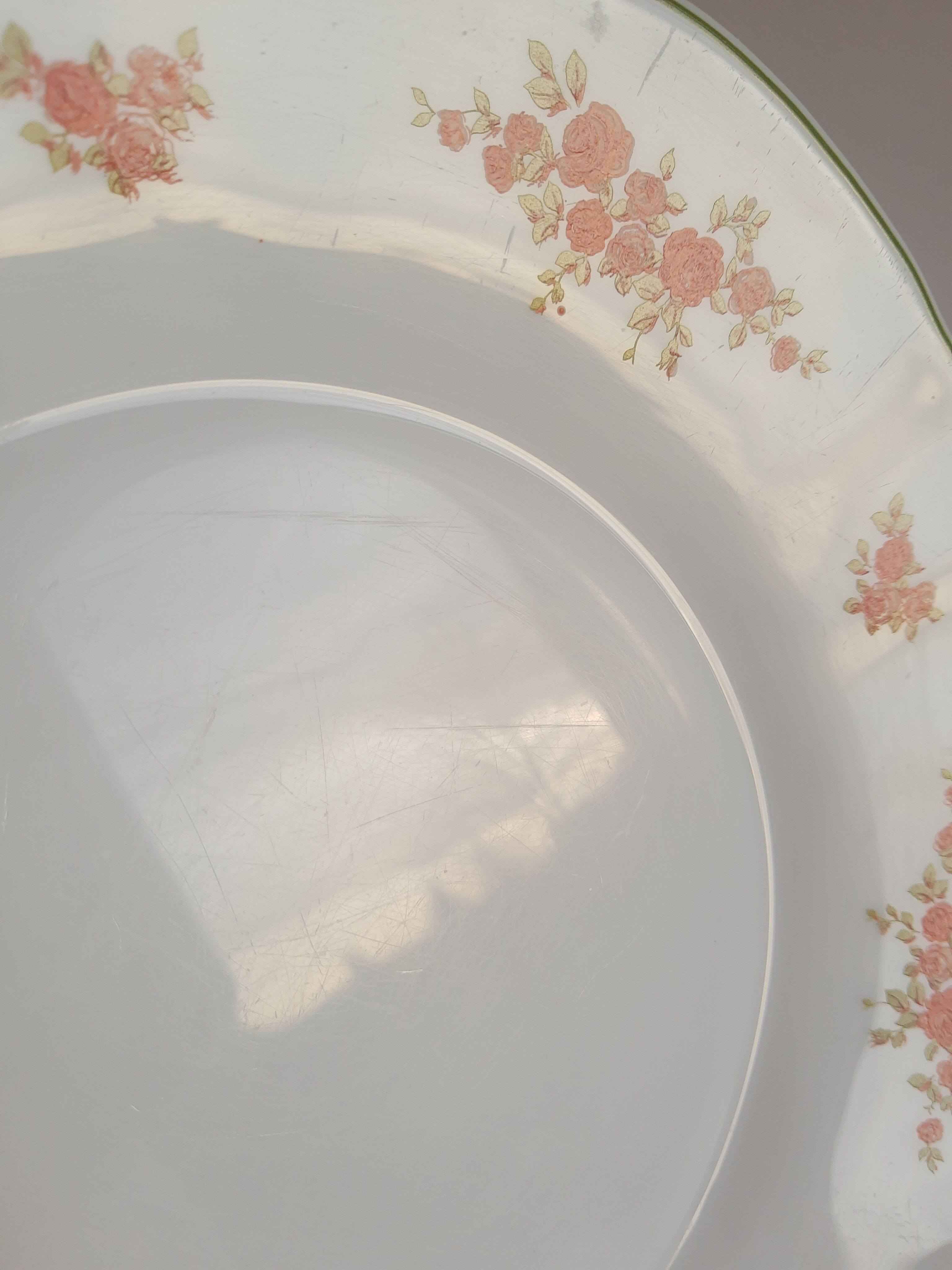 Set of 6 flat plates Arcopal vintage floral decoration