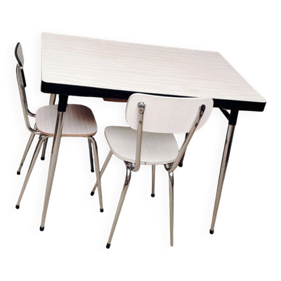 Ensemble table Formica et 2 chaises