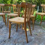 Set of 8 vintage bistro chairs 1950