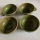 4 green glazed earthenware bowls with handles from Biot, 1960