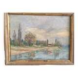 Old painting Riverside.