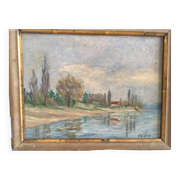 Old painting Riverside.