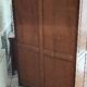 Parisian glass-fronted cabinet, Art Deco vintage bookshelf, solid oak furniture.
