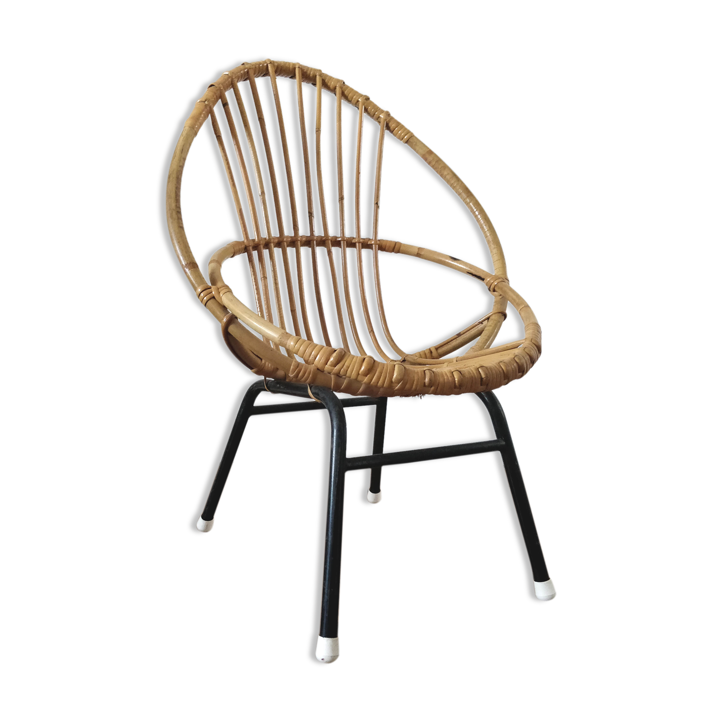 Fauteuil enfant vintage en rotin