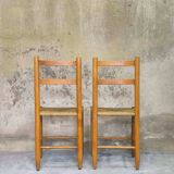 Pair of straw chairs
