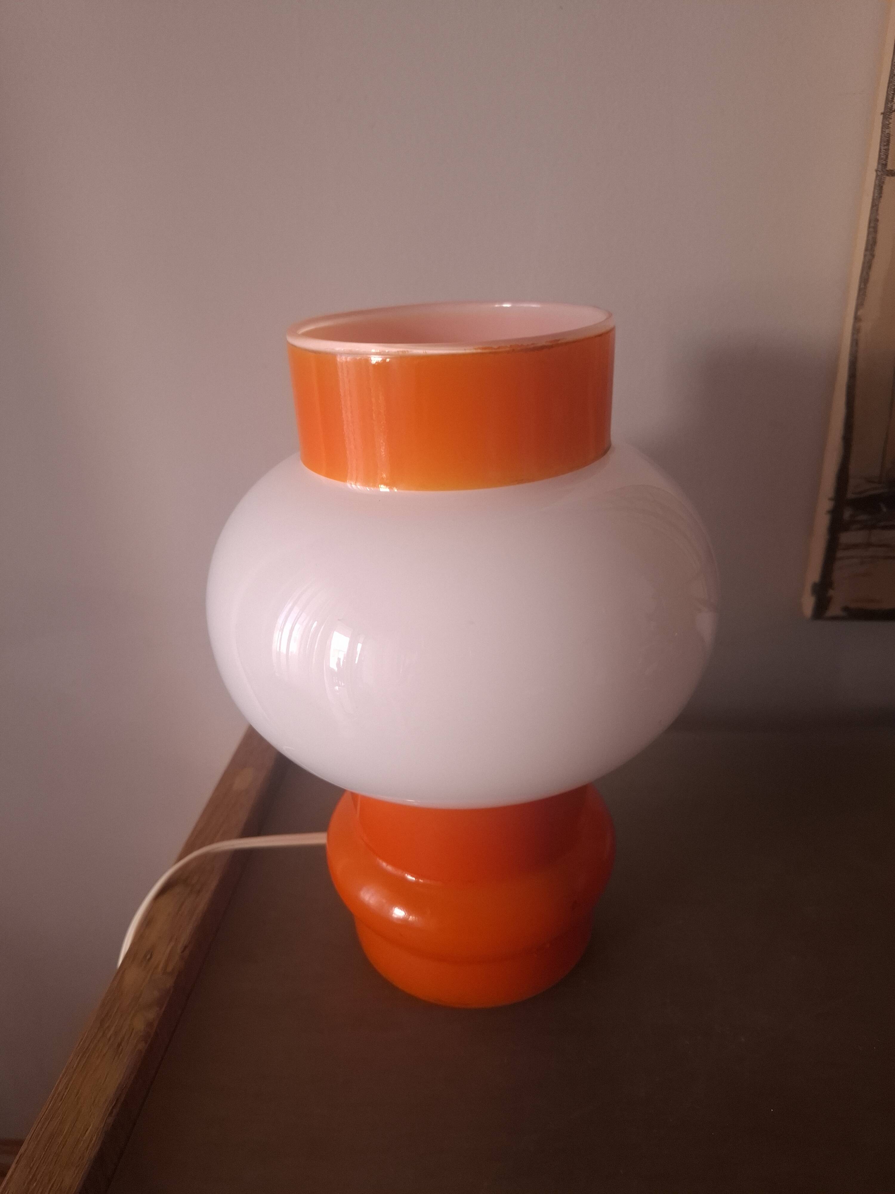 Lampe en opaline annees 70's