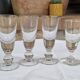 4 antique bistro glasses on stems - Thick, bubbled glass - Period 1900 - 12