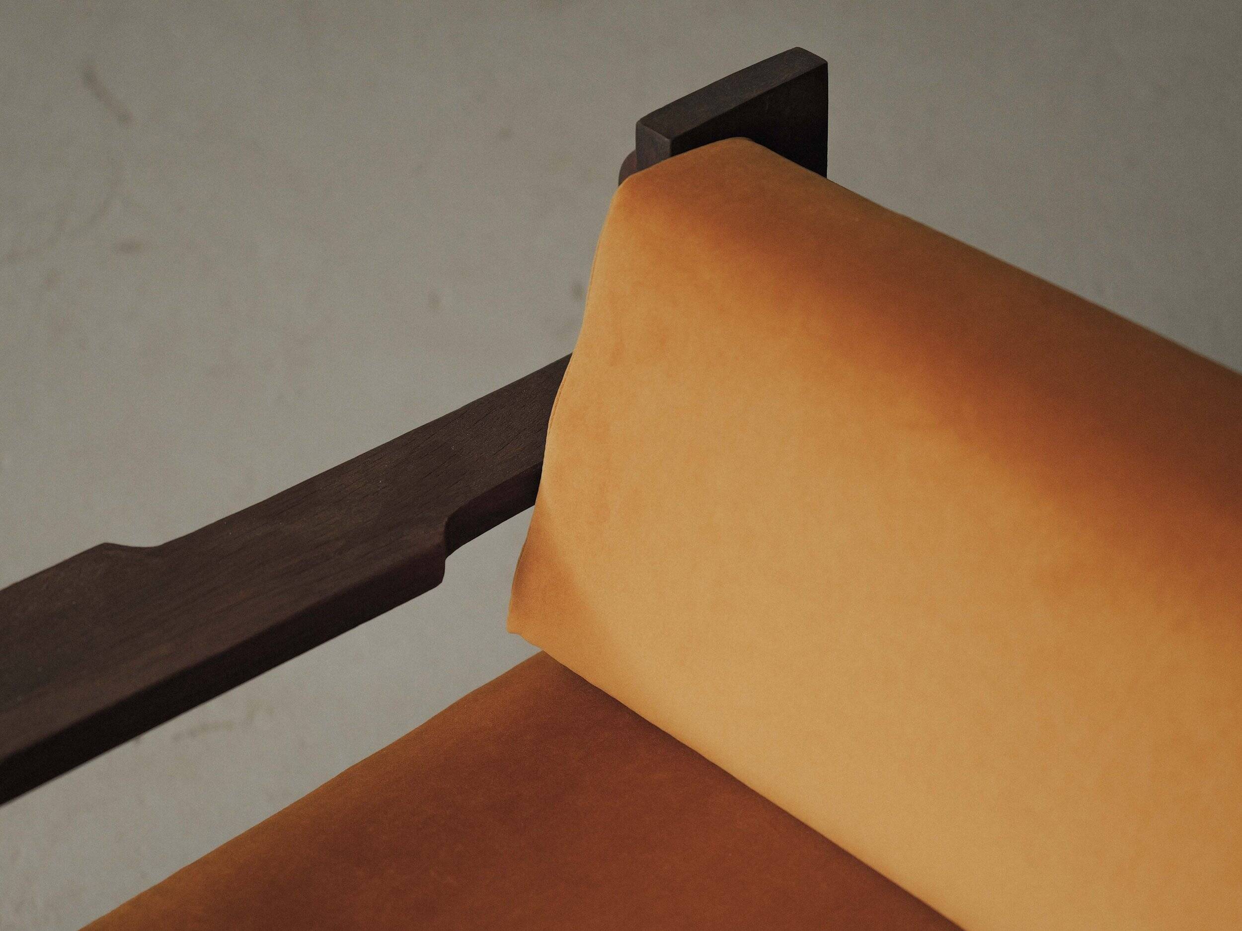 Pair of architect's armchairs in solid wood, France, circa 1970.
