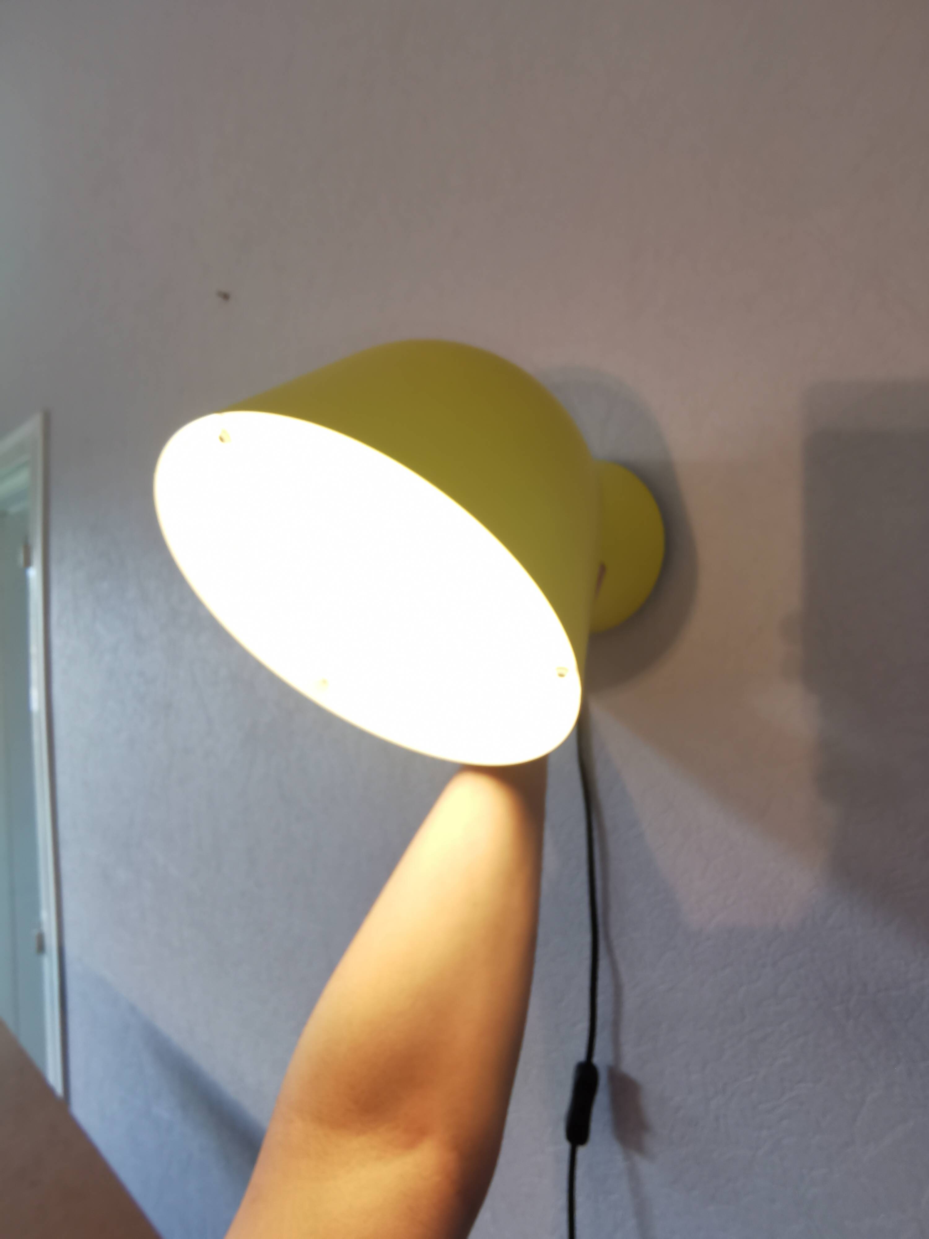 Ola Wihlborg yellow Scandinavian lamp or wall light for Ikea, 2017.