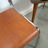 Skai bauhaus chromen Italiaanse buisframe stapelbare stoel