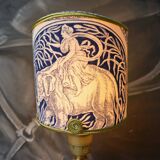 Clip-on lampshade, blue toile de Jouy