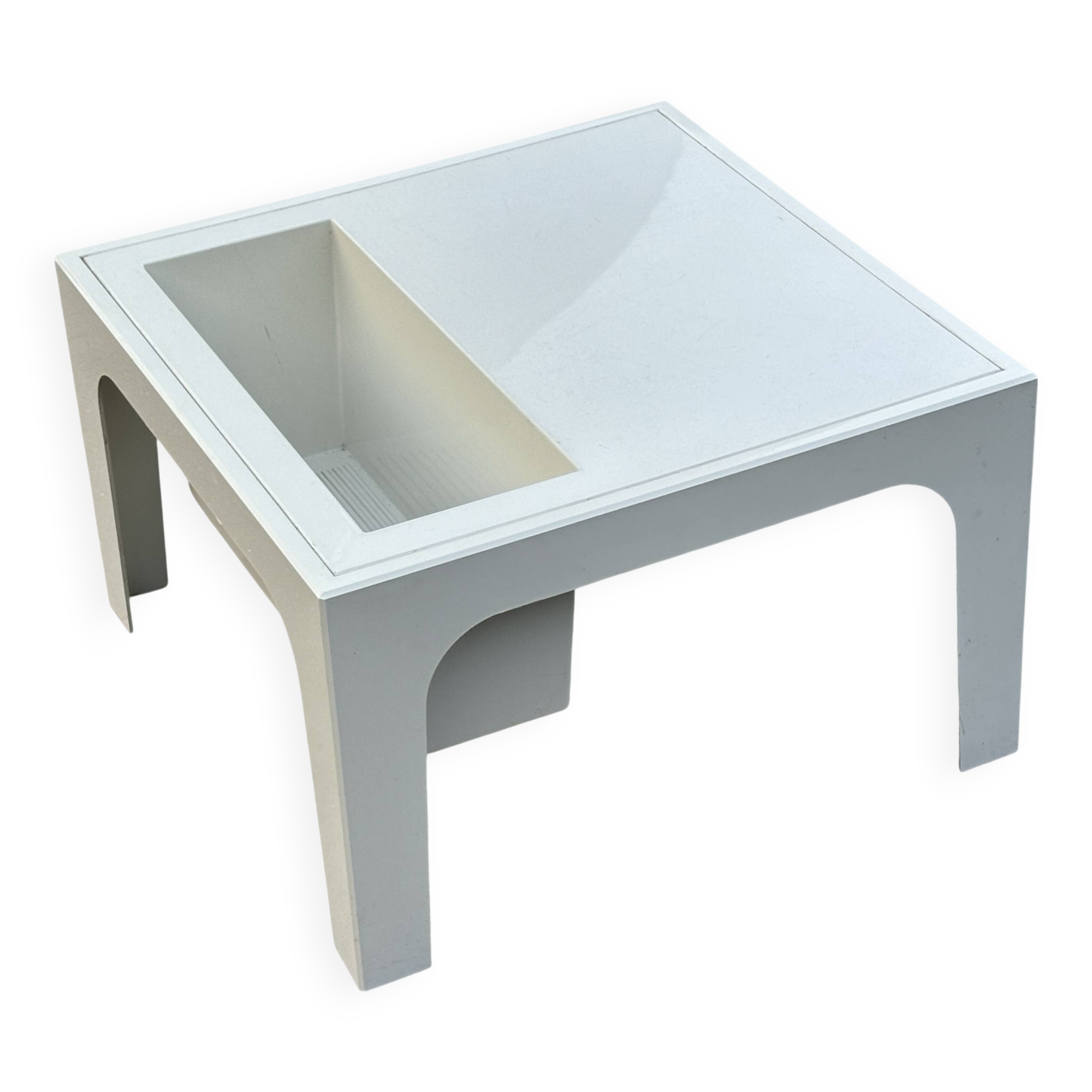 Vintage table with magazine holder, 70s space age