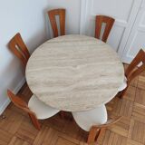 Table à manger circulaire en travertin - Claude Berraldacci
