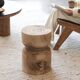 small retro solid wood cylindrical coffee table