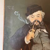 Old portrait, portrait of a man with a pipe